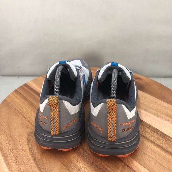 Brooks Cascadia 16 Trail Running Shoes Men Size 9 D Medium Gray Orange Blue - Picture 4 of 8